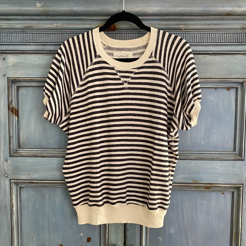 THE GREAT The Short Sleeve Puff Sweatshirt size 1 (S)